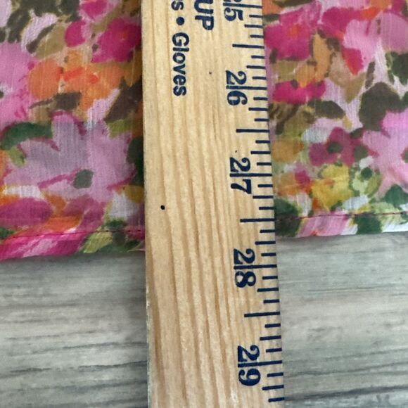 Terra Sky  Womens Peasant Top Plus 2X Pink Floral Shirred Cottagecore Lined Boho - Picture 16 of 16